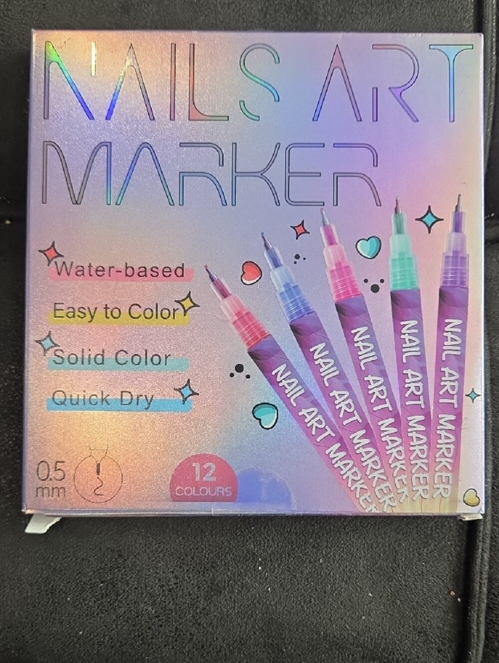 12-Pack Colorful Nail Art Marker Pens - Multicolor Set - Picture 7 of 8